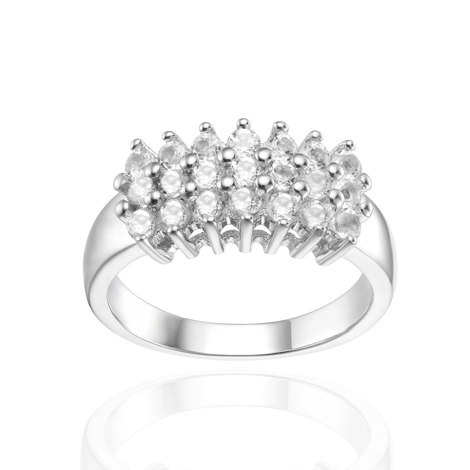 Super Deal Jewelry Wholesale Custom White Gold Plated Wedding Eternity Rings Solid 925 Sterling Silver Jewelry Engagement Ring
