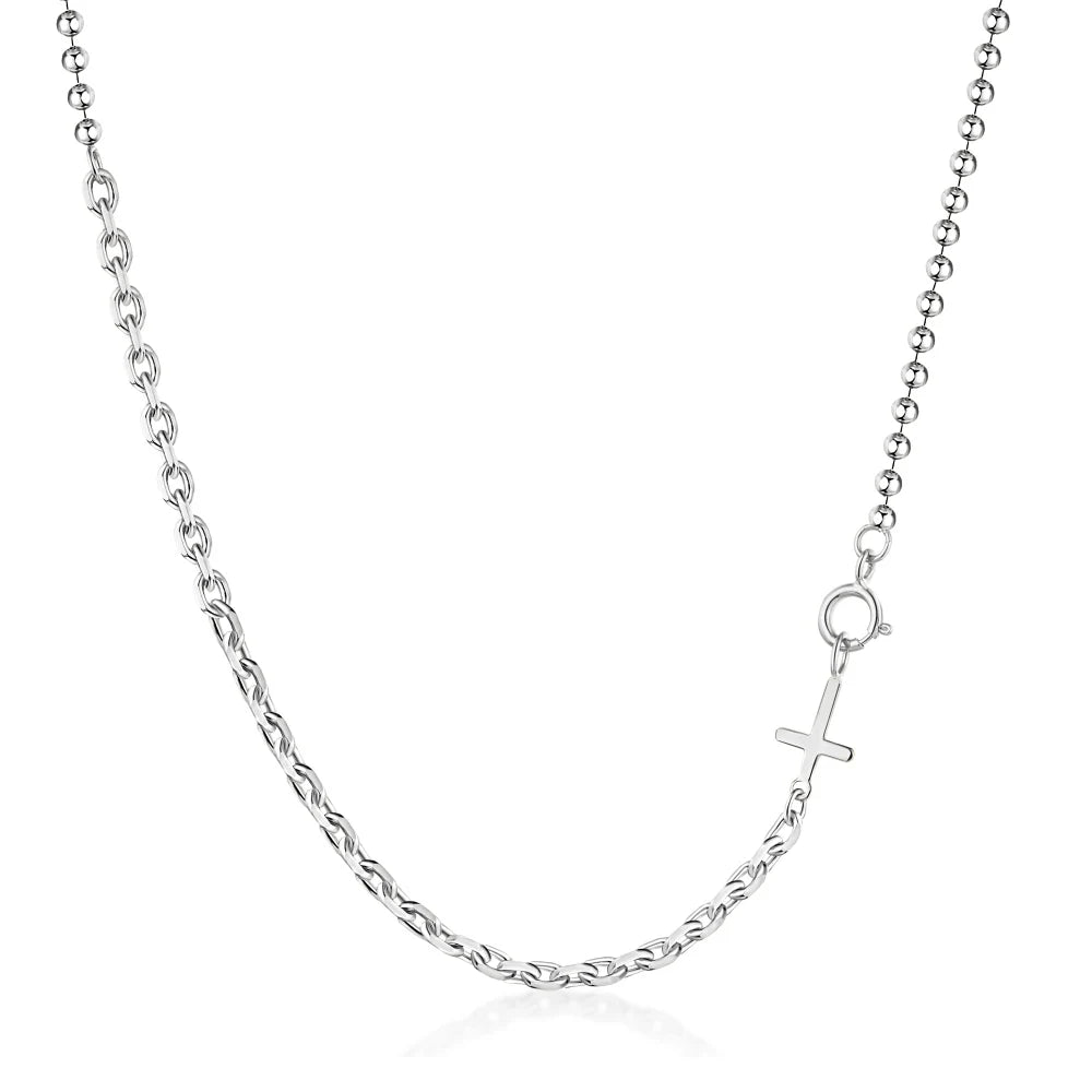 Dylam Wholesale Custom Sterling Silver Fashion Jewelry 18K Gold Plated Inverted Sideways Simple Cross Pendant Necklace for Women