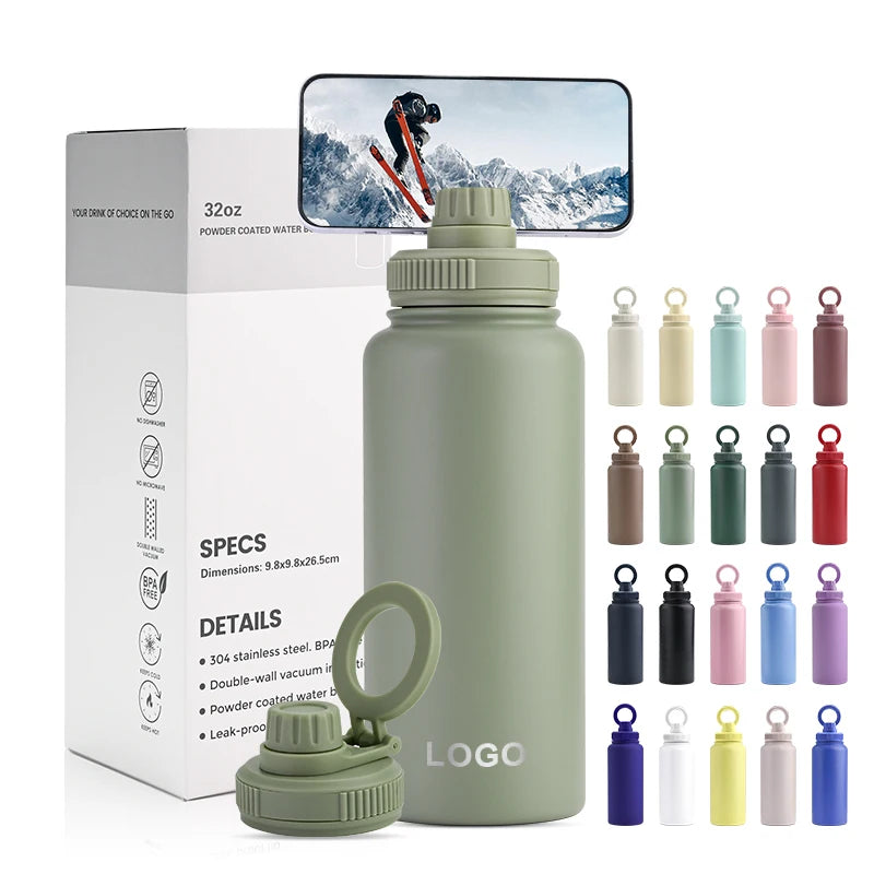 Custom Logo Outdoor 32oz BPA Free Sports Gym Insulated Vacuum Flasks Stainless Steel Drinking Water Bottle