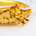 Chris April in Stock Fashion Jewelry 316L Stainless Steel PVD Gold Plated Mirror Double Line Rings for Women
