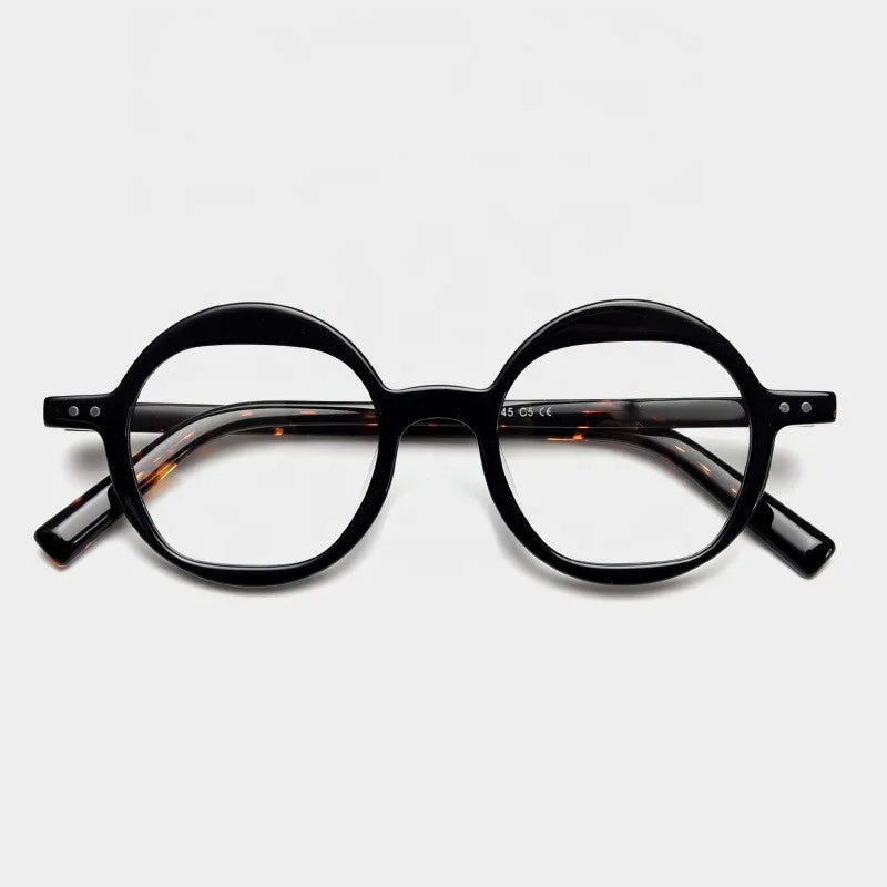 Jiuling Eyewear Blue Light Blocking Optical Lens Eyeglasses Men Women Glasses Custom High End Polygon Acetate Frame Glasses