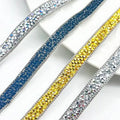 Resin Crystal Rhinestone Strip & Motif Rhinestone Appliques Hot-Fix Beaded Ribbon for Sewing Clothing & Bag Accessories