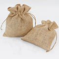 Rustic Linen Coffee Bean Pouch Custom Printed Folding Jute Drawstring Bag with Burlap Gift Bag for Shopping