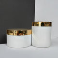 Luxury Cosmetic Containers Packaging Beauty Cute Body Butter Cream Containers White with Lids Plastic Jars with Lids