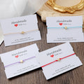 Manufacturer Make a Wish Card 18K Gold Plated Silver Tone Star Charm Red String Cord Macrame Bracelet for Women