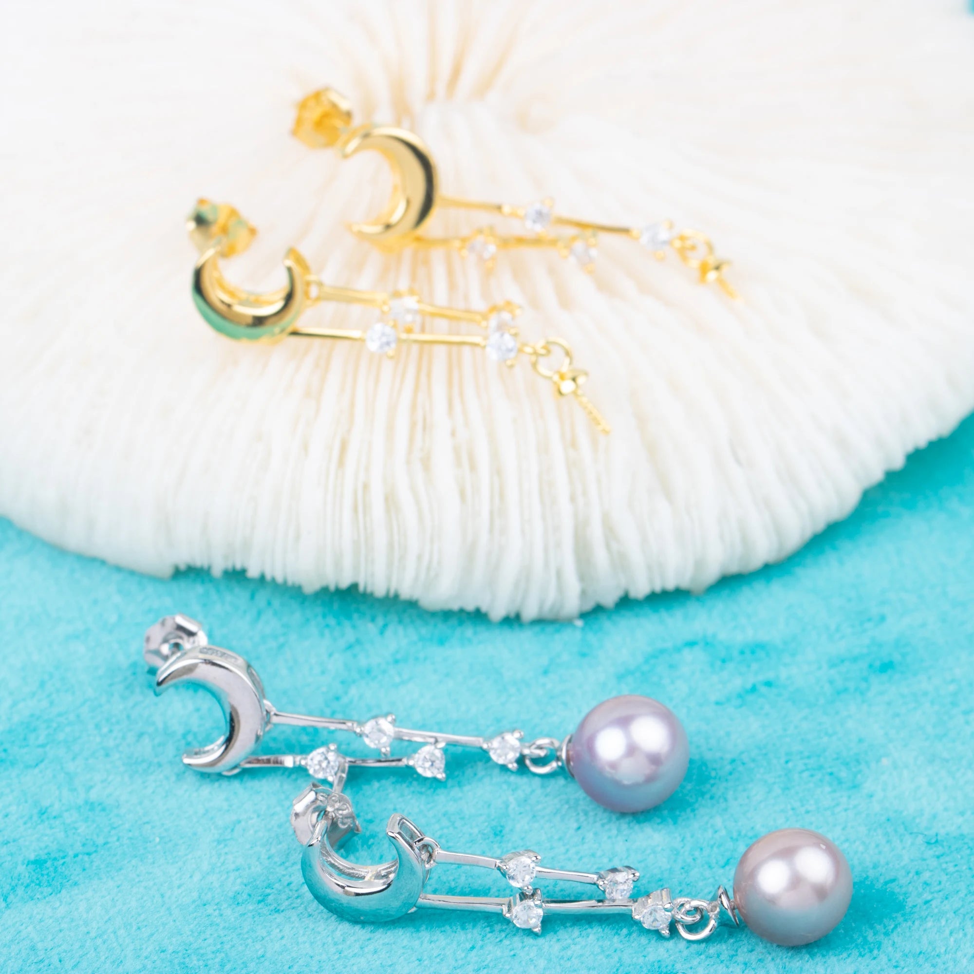 E010810 S925 Pearl Earring 925 Sterling Silver DIY 7-8mm Natural Freshwater Pearl Stud Earring for Women