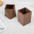 Wholesale Creative Square Rhombus Chopsticks Barrel Wood Utensil Holder Black Walnut for Household Storage