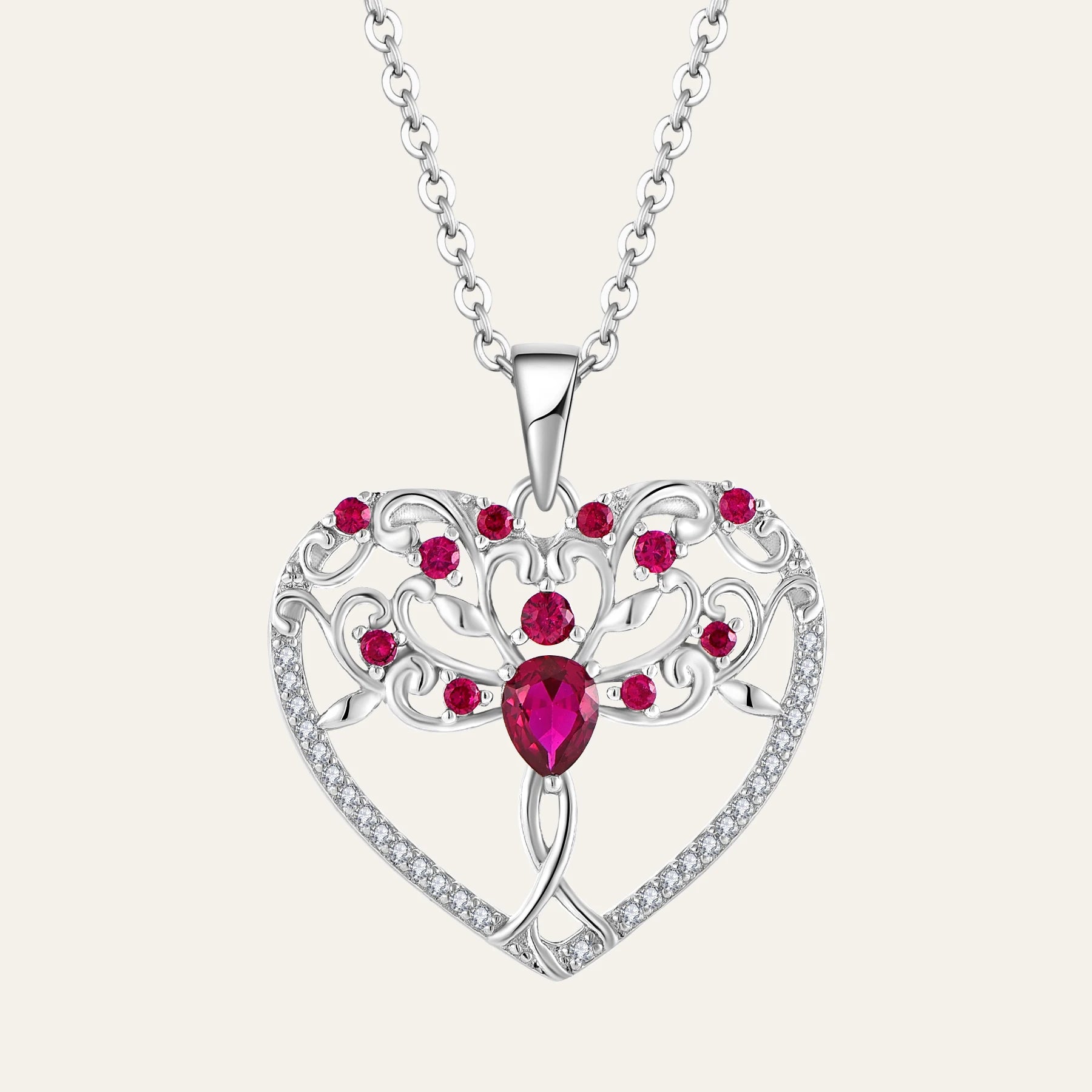 Custom 925 Silver Tree Pendant round Shape with Rhodium Plating and Zircon Great Fashion Accessory for Engagement or Wedding