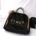 Custom Logo Printed Large Black Satin Dust Bag for Handbag Drawstring Promotion Matte Satin Silk Pouch