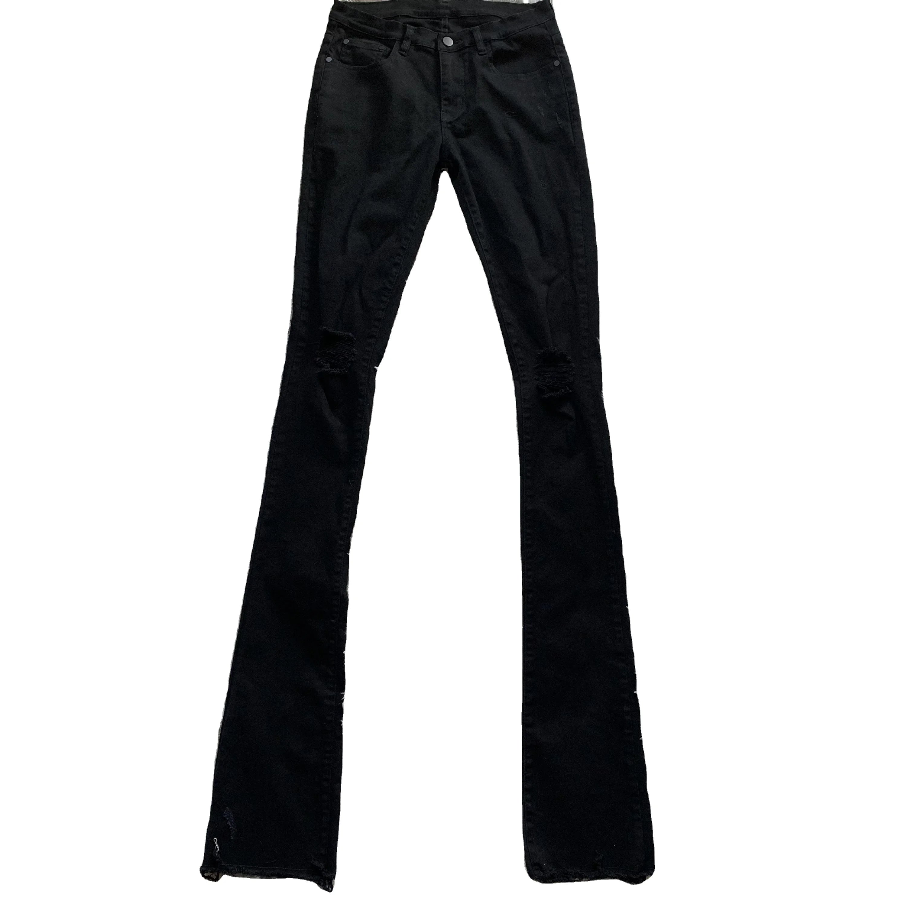 DENIMGUYS Men's Overlength Stacked Denim Pants Custom Raw Edge Men Ripped Jeans