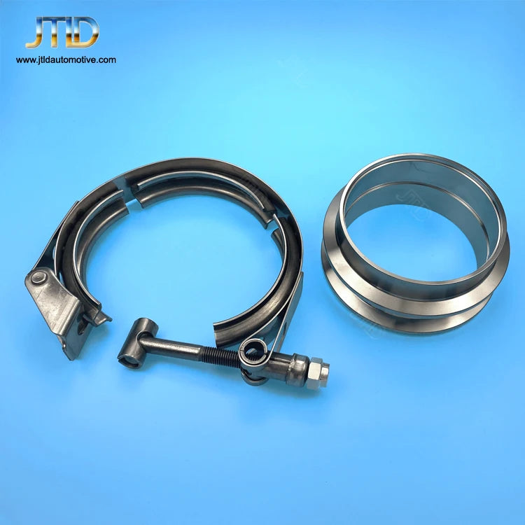 JTLD 2.5" V Band Clamp 21/2 Stainless Steel Exhaust Flange Clamp Quick-release Male Female Kits