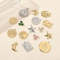 Beimai OEM Charms For Jewelry Making Star Sun Moon Heart Gold Plated Stainless Steel DIY Jewelry Accessories