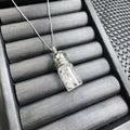 S925 Sterling Silver Plated Natural Healing Crystal American Herkimer Double Point Wish Perfume Bottle Pendant