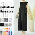 Islamic Satin Sleeveless Underdress Abaya Muslim Dress Dubai Simple Inner Dress Slip Maxi Dress