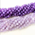 Dark Light Purple Crystal Lavender Amethyst Natural Stone Loose Beads Gemstone Round Beads for Jewelry Making
