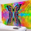 Wall Hanging Polyester Butterflies and Moths Tapestry Black and White Flower Tapestry