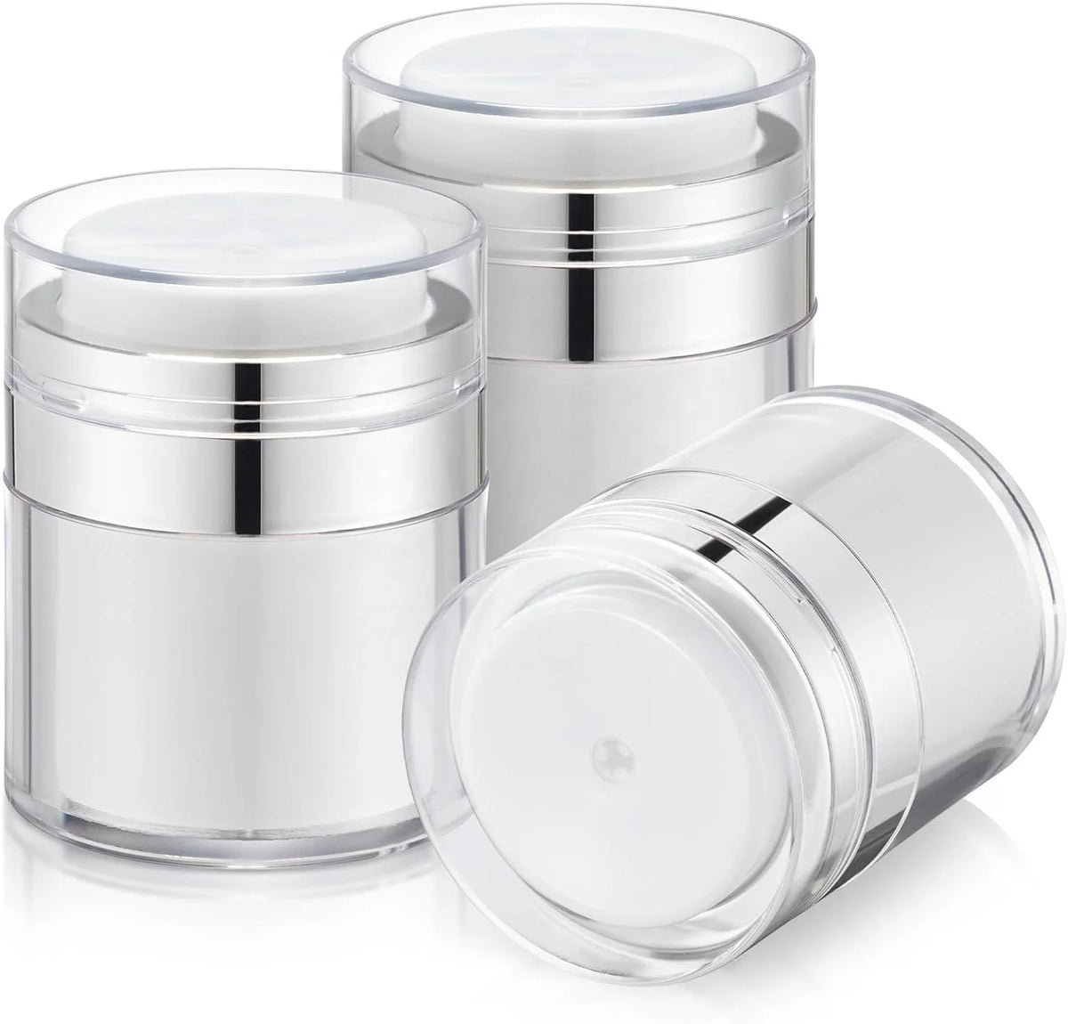 Airless Cosmetic Jar Portable Empty 15ml 30ml 50ml Refillable Plastic Airless Lotion Jar With Pump