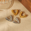Nabest 18K Gold Plated Stainless Steel Waterproof Heart Earring Jewelry Women French Chunky Hoop Earrings