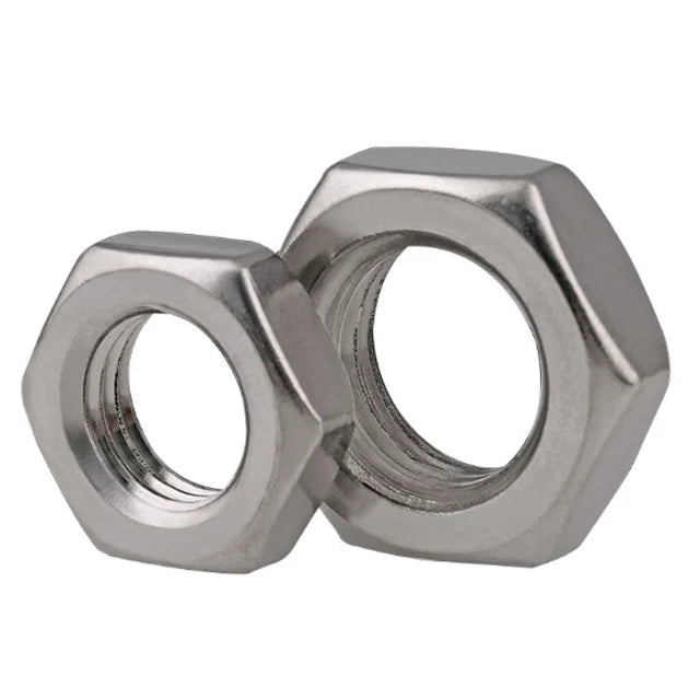 Factory Stock Wholesale Stainless Steel 304 316 Hex Thin Jam Nuts DIN936