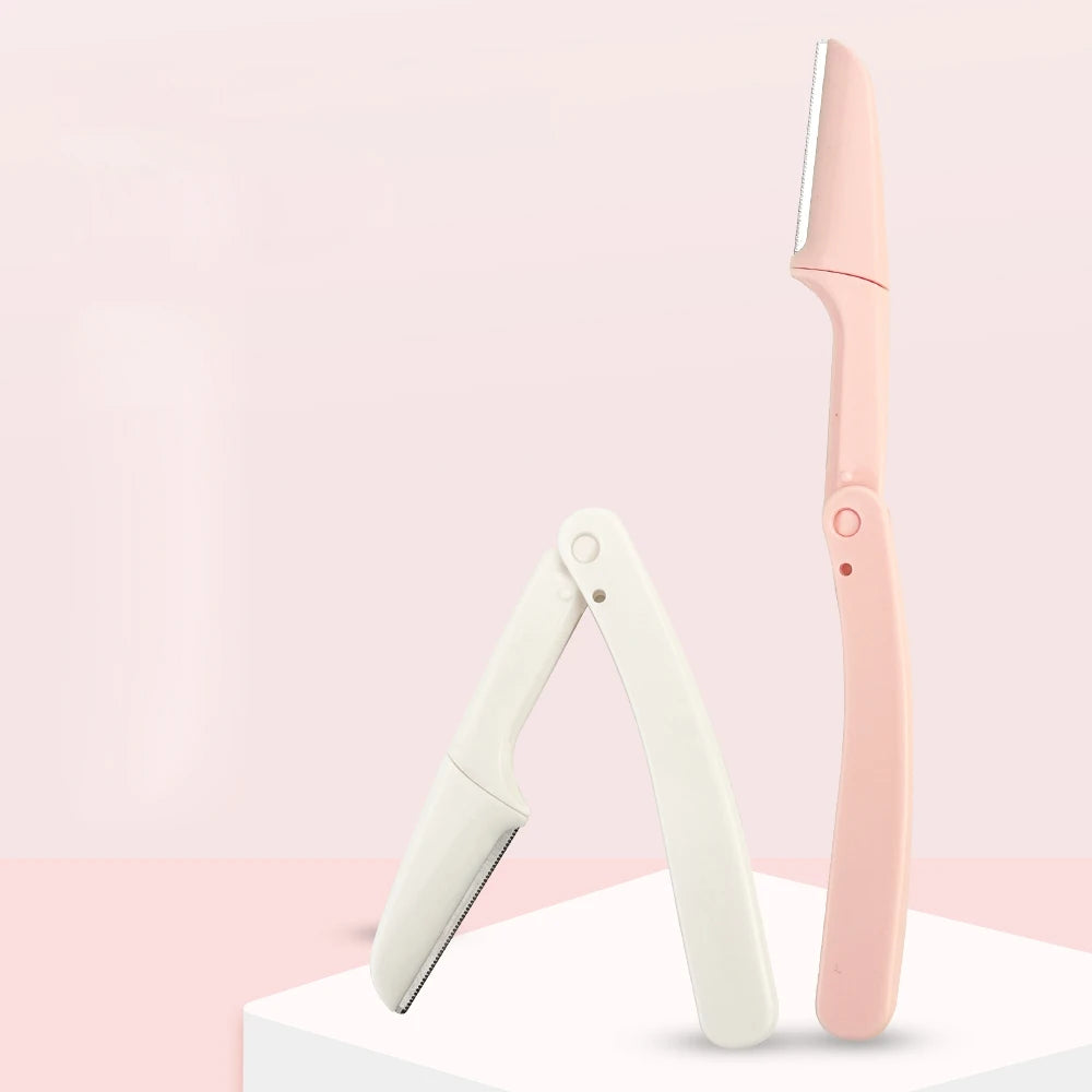 2pcs Foldable Lady Eyebrow Shaper Remover Tool Eyebrow Trimmer Facial Hair Dermaplaning Eye Brow Face  Eyebrow razor