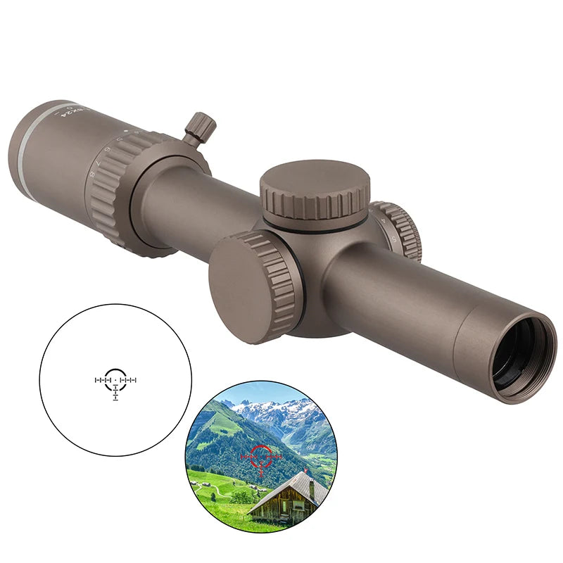 Focuhunter Optics 1-8x24 30mm Tube Telescopic Sight IP67 Waterproof 1200G Shockproof Throw Lever Nitrogen-Purged Fogproof 2nd