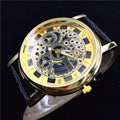 Fashion Double Sided Skeleton Quartz Man Wristwatch Waterproof Leather Strap Mens Watches TIMARCO Watch Men Relogio Masculino