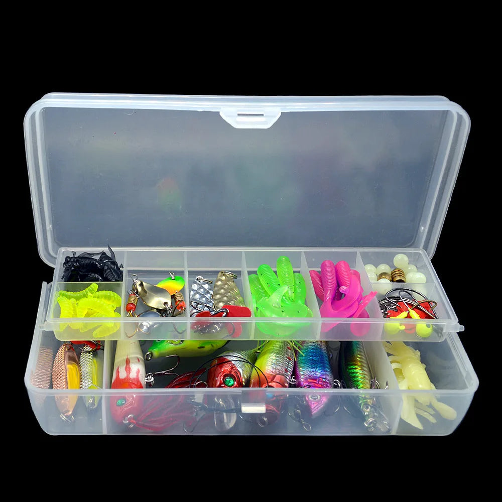 Wholesale Classic Fishing Bait Set 210*110*40mm Freshwater & Saltwater Hard  Soft Thunder Frog Shrimp Minnow Lure