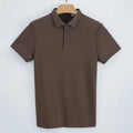 RNSHANGER Summer Men's Polo Shirt Casual Solid Color Short Sleeve Fashion Top Street Breathable Comfortable Business Polo Shirt