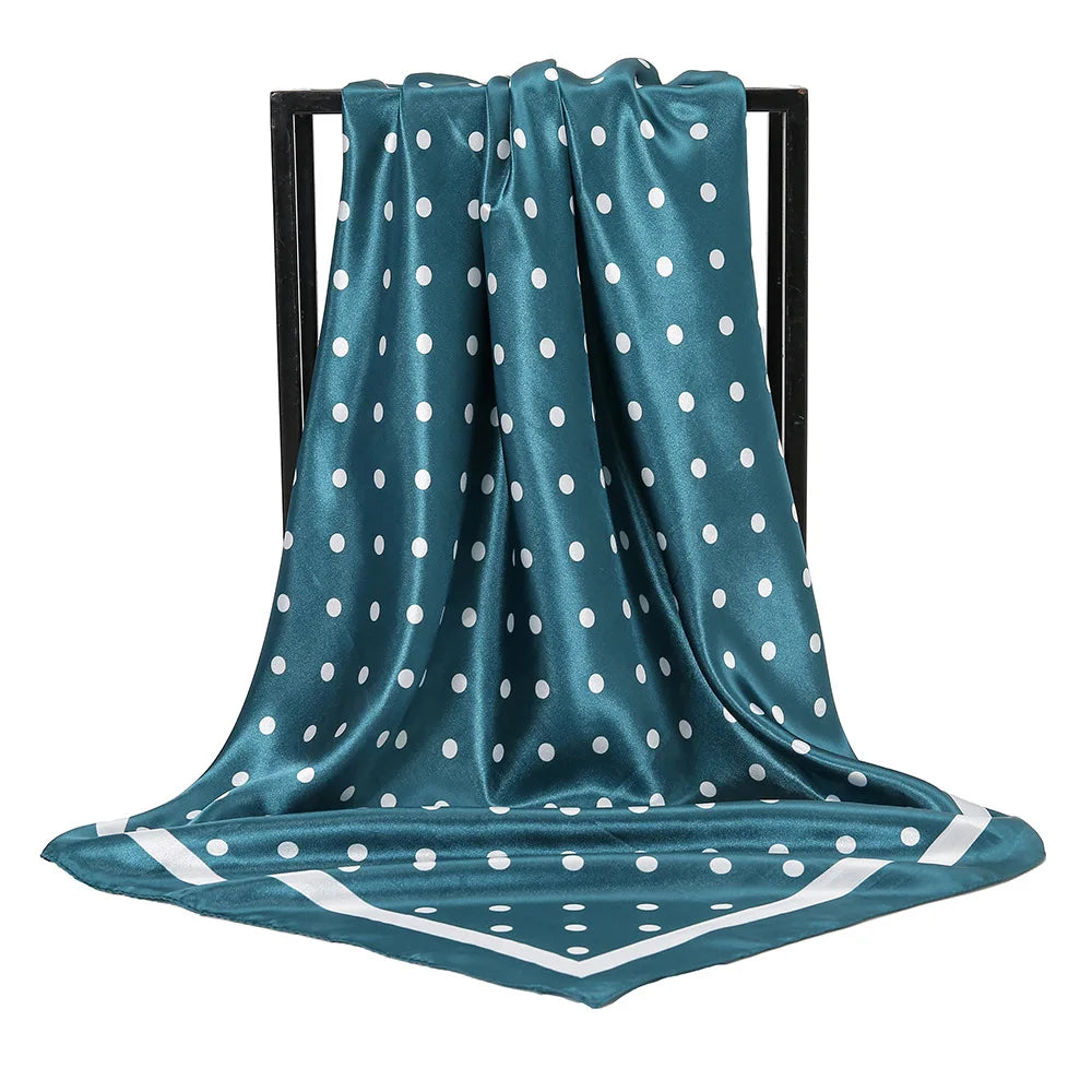 FJ137 New Fashion Female Spot Smooth Malaysia Arab Satin Square Hijab