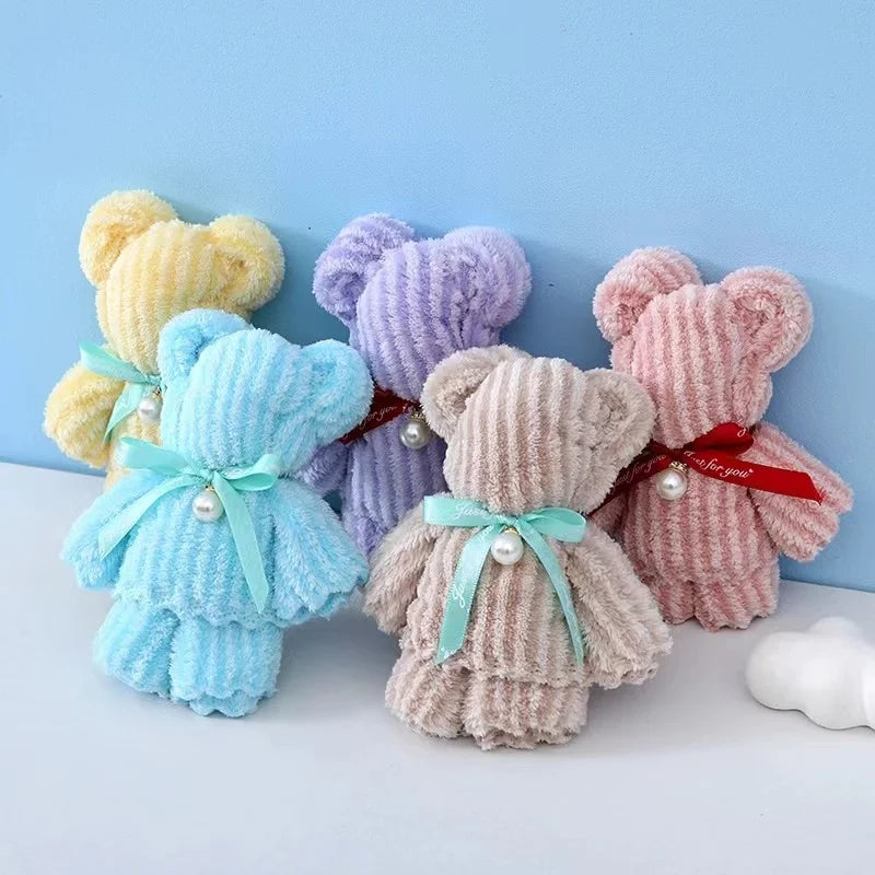 Popular Bear Fleece Bath Gift Set Quick-Dry Compressed Towel for Babies and Guests for Children