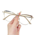 Retro Anti Blue Light Glasses Fashion Optical Glasses Large Eyeglass Frames Metal Glasses