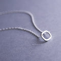 New 925 Sterling Silver Square Necklaces Pendant Fashion Statement Jewelry with Zircon for Women's Engagement Wedding Bijoux