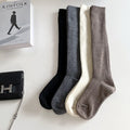 Wholesale Black White Ribbed Uniform Long Socks Warm Cashmere Knee High Socks for Women