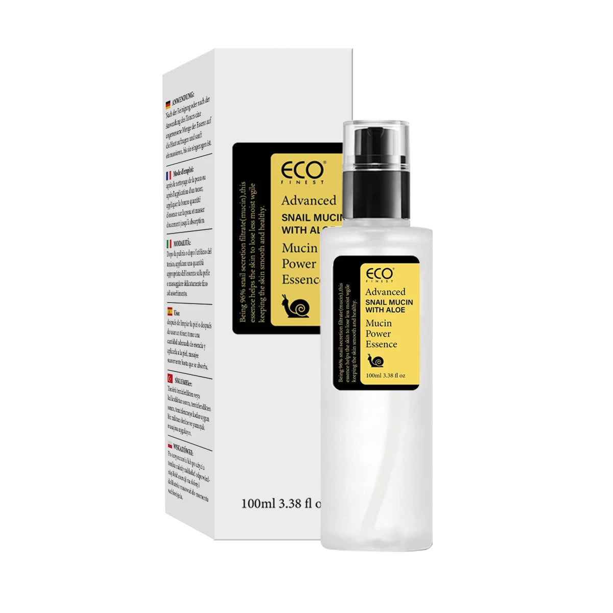 Snail Mucin 96% Hyaluronic Acid Power Repairing Whitening Anti-Aging Hydrating Serum for Face & Body Sensitive Skin-281222