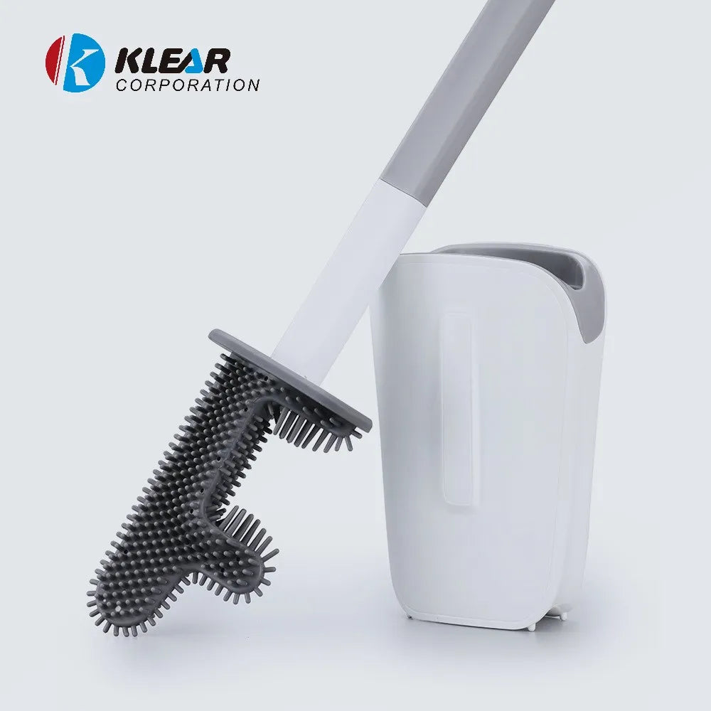 Dead Corner Clean Toilet Bowl Brush with Silicone Bristles