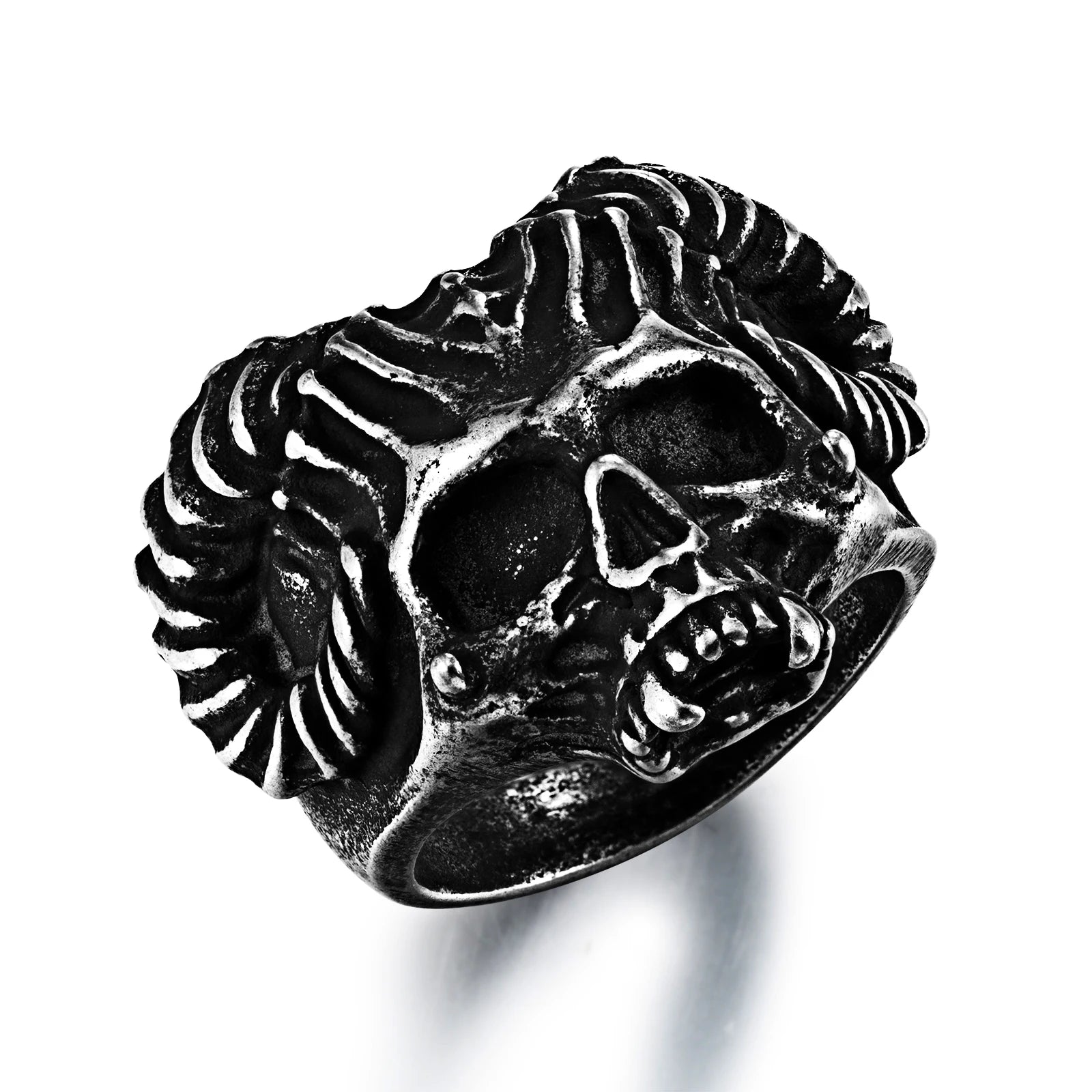 Trendy Fashion Man Jewelry Chunky Silver Skull Ring Stainless Steel  Men's Ring Gift for Day of the Dead