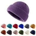 Wholesale Custom Logo Beanie Hats Embroidered Acrylic Knitted Cuff Beanie Short Melon Docker Fisherman Skull Cap Kappe Mutze Hat