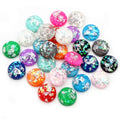 40pcs/pack 12mm Multi-Colors Built-in Silver Color Metal Foil Flat Back Resin Cabochons Cameo Dome DIY Jewelry Findings