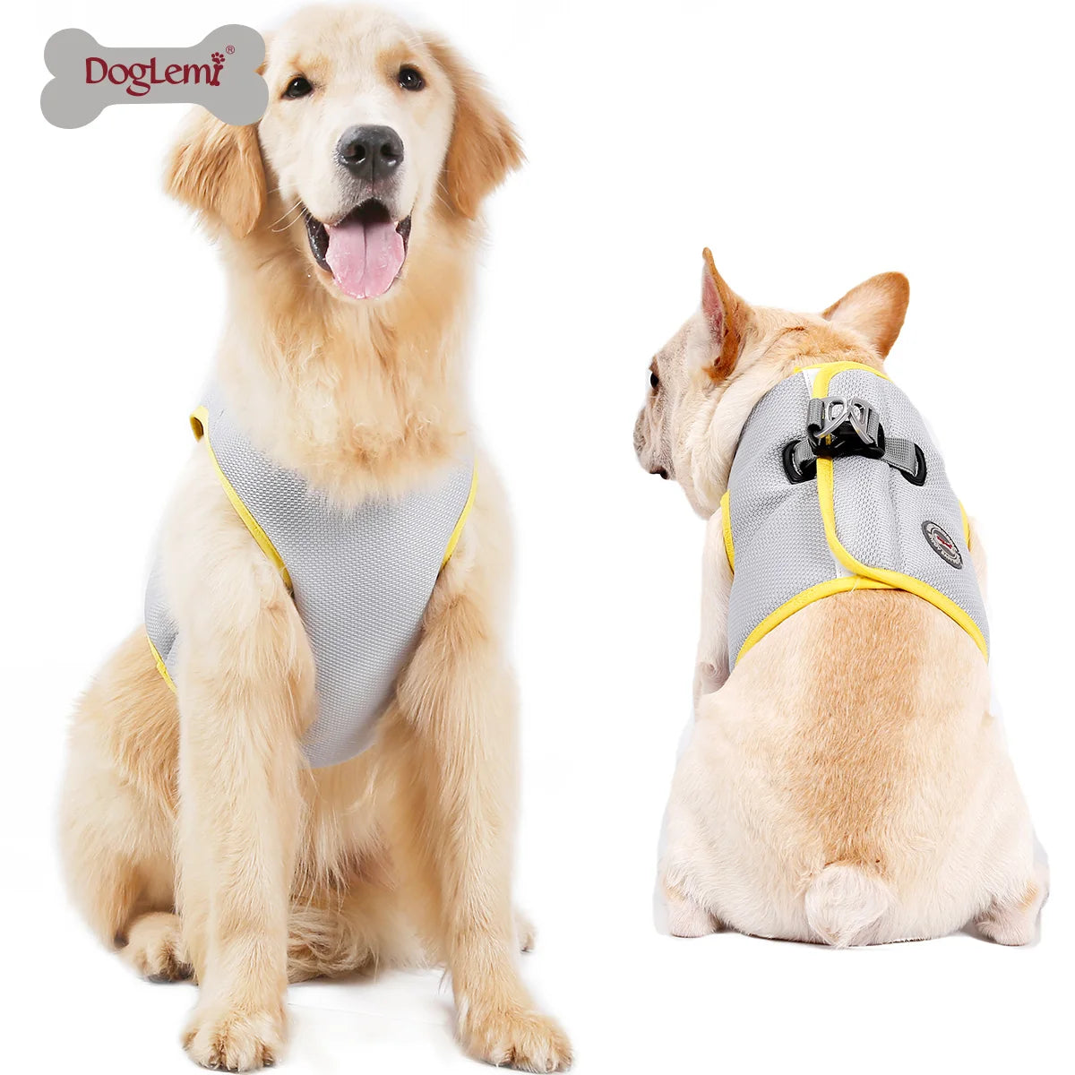 DogLemi Custom Cooling Pet Harness Dog Collar Leash Set Summer Mesh Walking Cool Vest Harness Made of Durable Polyester