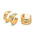 Newest Bohemian Jewelry Handmade Enamel Flower Earrings for Women Waterproof Gold Plated Stainless Steel Hoop Earrings