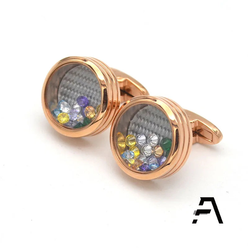 Fancy Zircons Men's Cufflinks for Engagement Business Wedding Anniversary Party or Gift