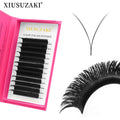 XIUSUZAKI Volume Lashes Mega Volume Cilios 0.05 0.07mm Easy-Fans Makeup Mesh Net Cross Lashes V Eyelash Extension V Shape Lashes