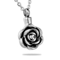 Stereo Flower Necklace Urn Stainless Steel Rose Cremation Ash Urn Pendant Rose Flower Jewelry Ash Keepsake Memory Urn Cremation