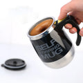 Double Insulated 400ml Stainless Steel Travel Coffee Mug Self-Stirring Handgrip Design Automatic Mixing Thermos Office Cup