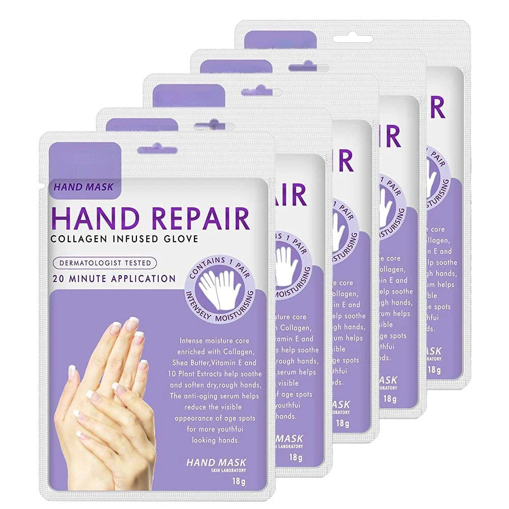 5 Pairs Whitening Peeling Remove Dead Skin Hand Skin Repair Renew Mask Collagen Hands Moisturizing Gloves