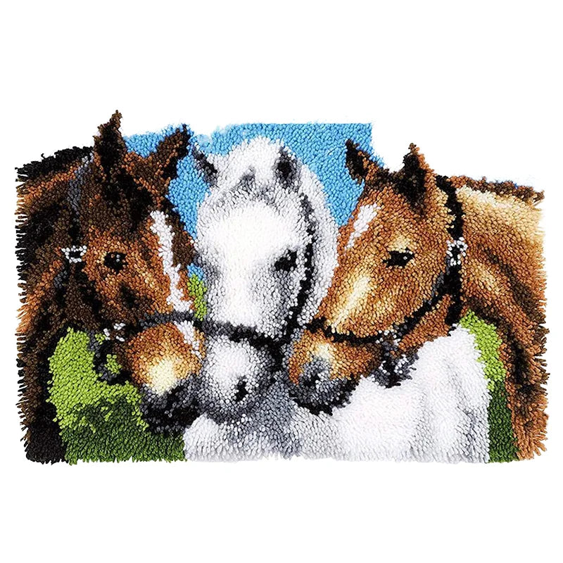 DIY Floor Carpet Cross Stitch Embroidery Furniture Wool Plush Seat Cushion Material Stylish Animal Design