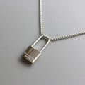 BF Style Couple Men Women Stainless Steel Padlock Lock Pendant Charm Couple Necklace