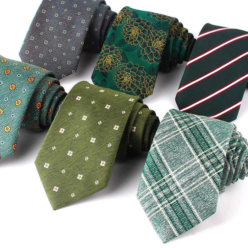Casual Suits Polyester Mens Tie Green Wedding Slim Necktie Hanky Set for Man Striped Floral Silk Neckties Tie Pocket Square