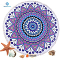 Custom Logo Round Cotton Beach Towel Irregular Multiple Patterns Modern Plain Style