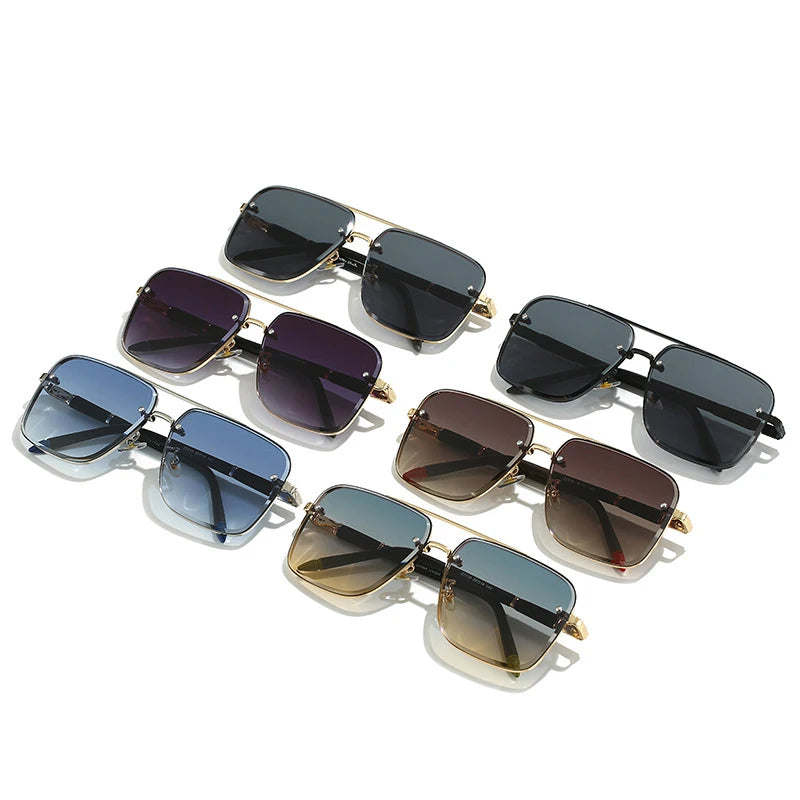 DOISYER Luxury Square Frame Men's Sunglasses Vintage Design with UV400 Oversize PC Frame Custom Logo HD Pilot Style for Driving